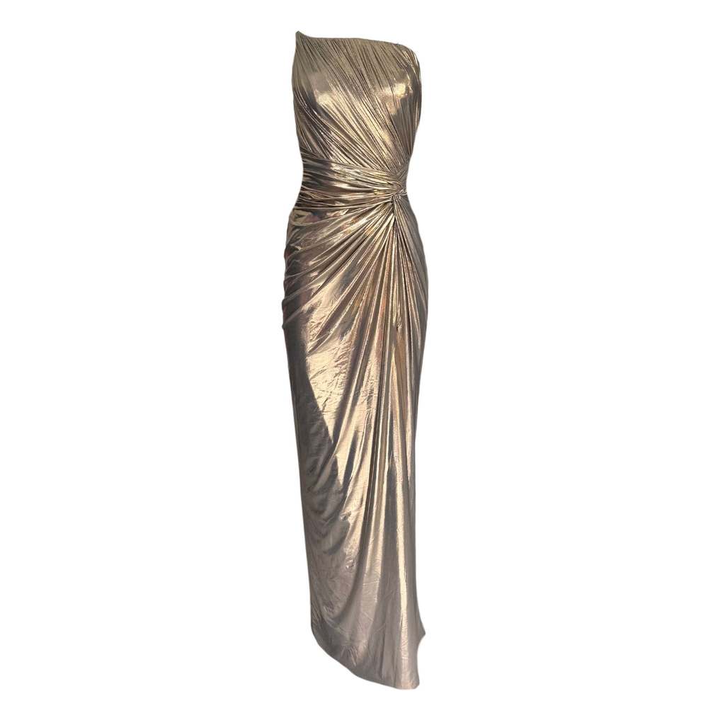 Cult Moda - Gold Metallic Cocktail Prom Dress - FR 42